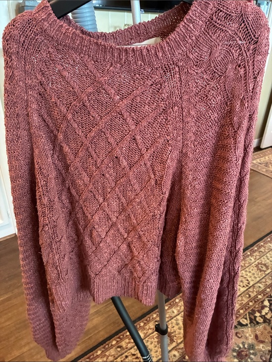 Altar'd State Sweaters - Women's Dusty Rose Cable Knit Sweater with big sleeves